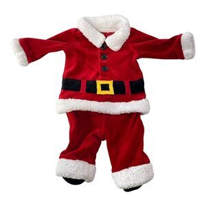 Baby Size Newborn One Piece Santa Costume Okie Dokie Red and White